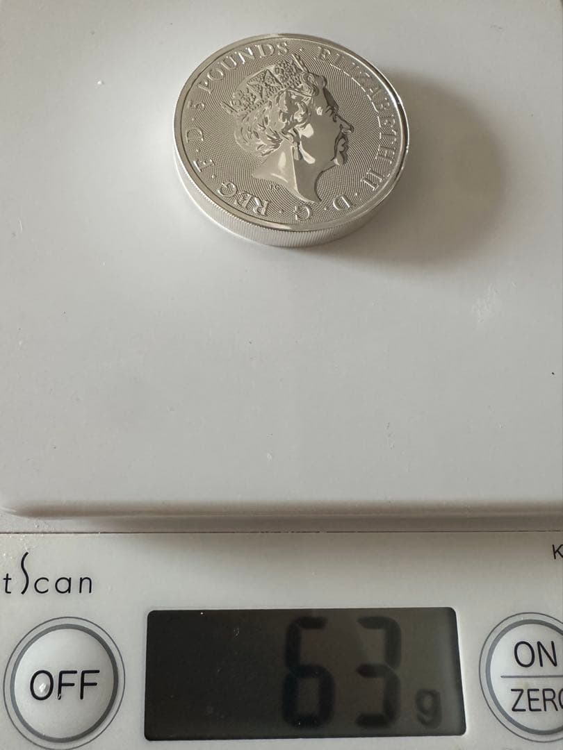 2020年 イギリス モーティマーの白ライオン 2オンス 銀貨 純銀