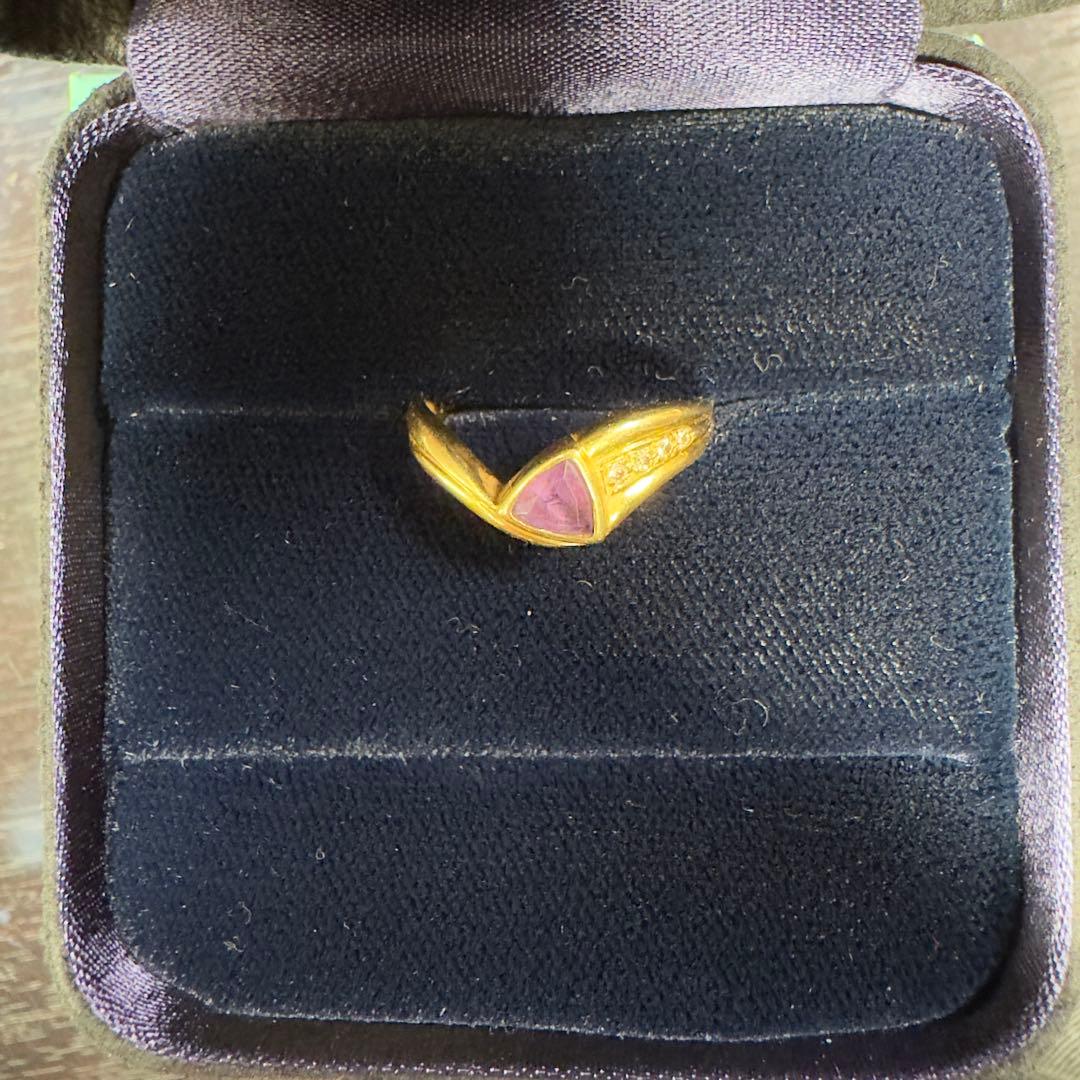 18金リング(k18)約3.1g ダイヤモンド(0.04ct)リングサイズ22号