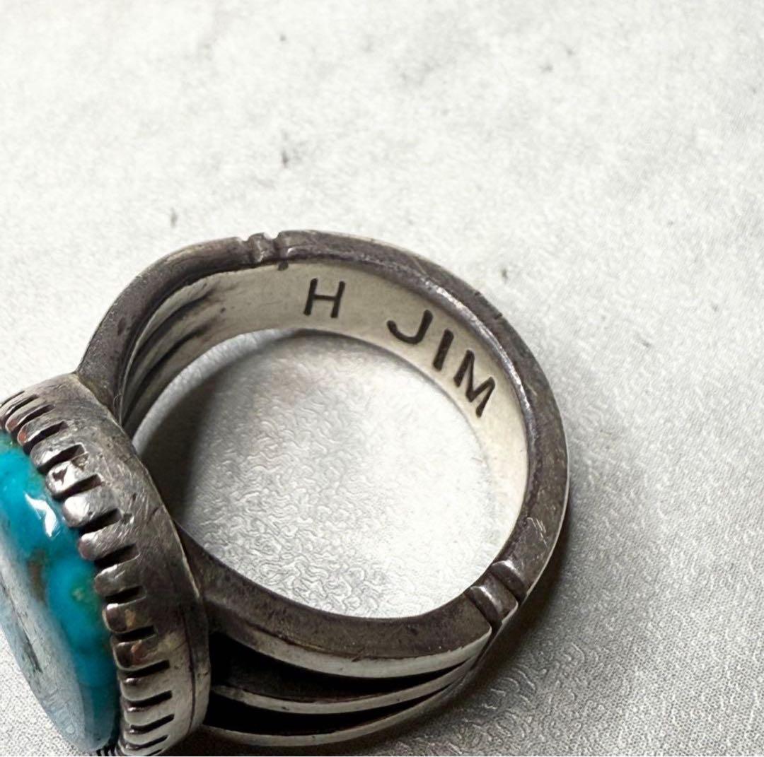 NAVAJO ナバホ H.JIM ターコイズリング 22号 スプリットシャンク