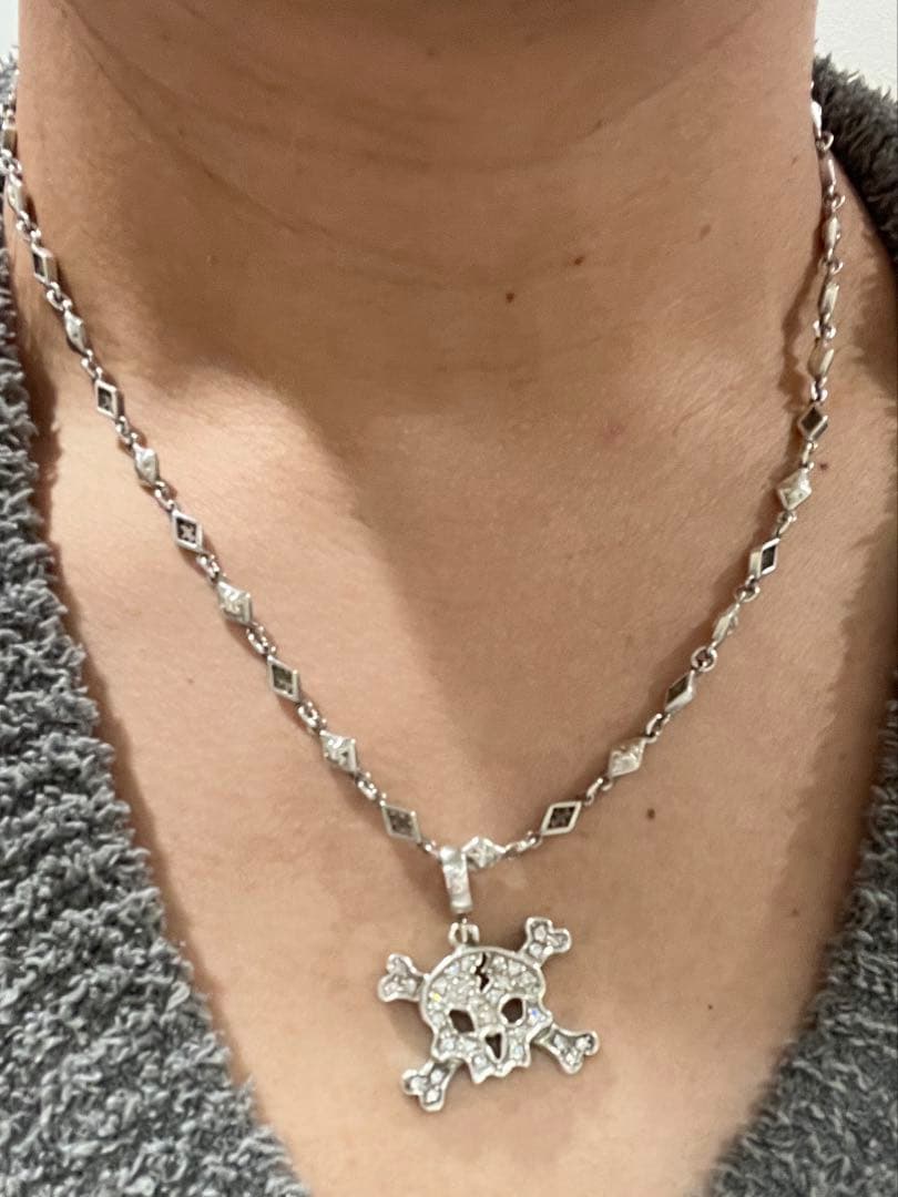 た*き様 正規品 ローリーロドキン スカルネックレス SV925 ジルコニア