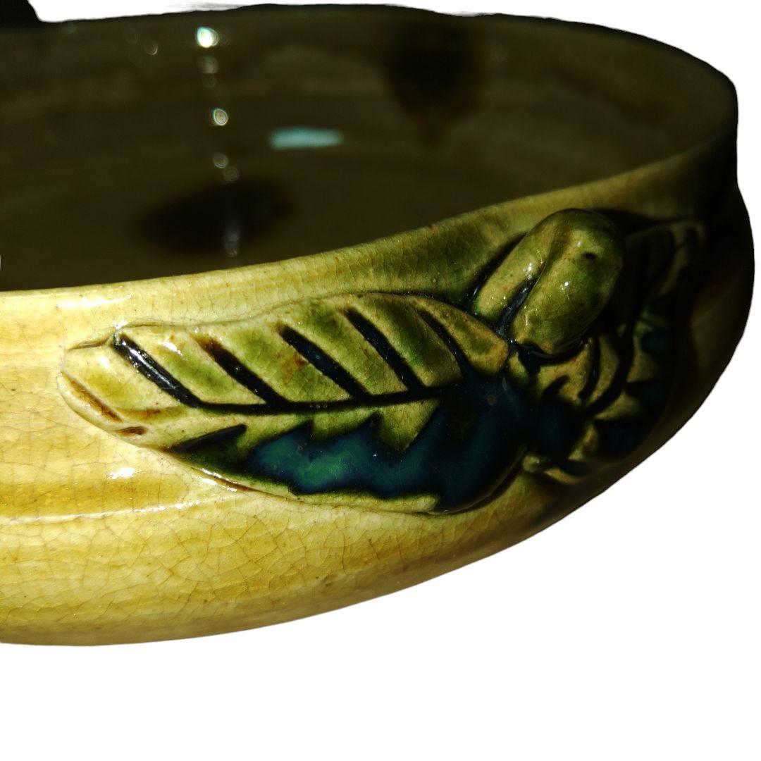 黄瀬戸平鉢 菓子鉢 木箱付