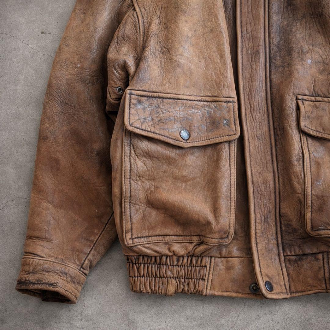 90s vintage leather jacket g1 a2 羊革 - メルカリ