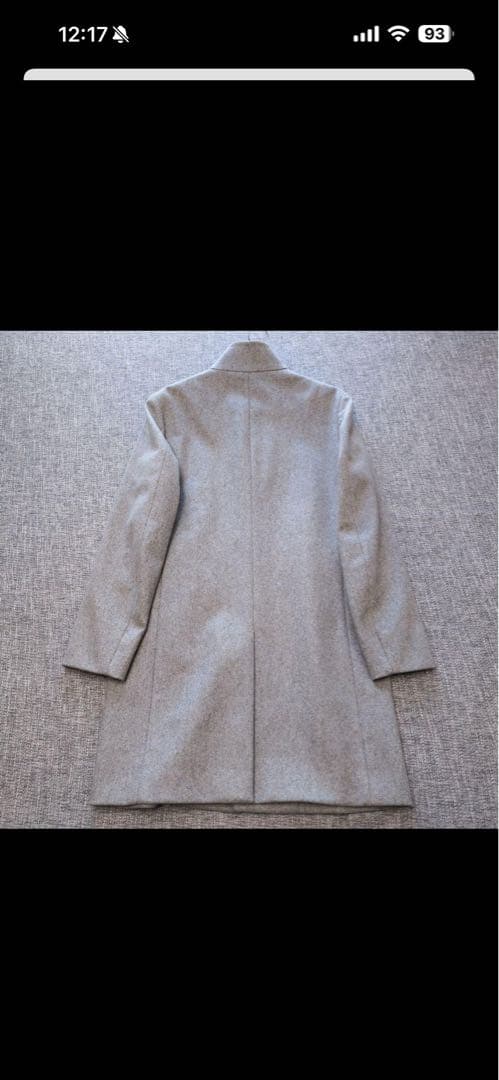 セオリー 現行タグ BELVIN カシミア混 スタンドカラーコート グレー