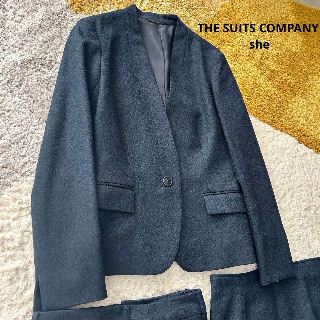 未使用　スーツカンパニー　レディーススーツ　セットアップ　3点セット　ネイビー ニッセン（nissen） スーツ パンツ トールサイズ レディース