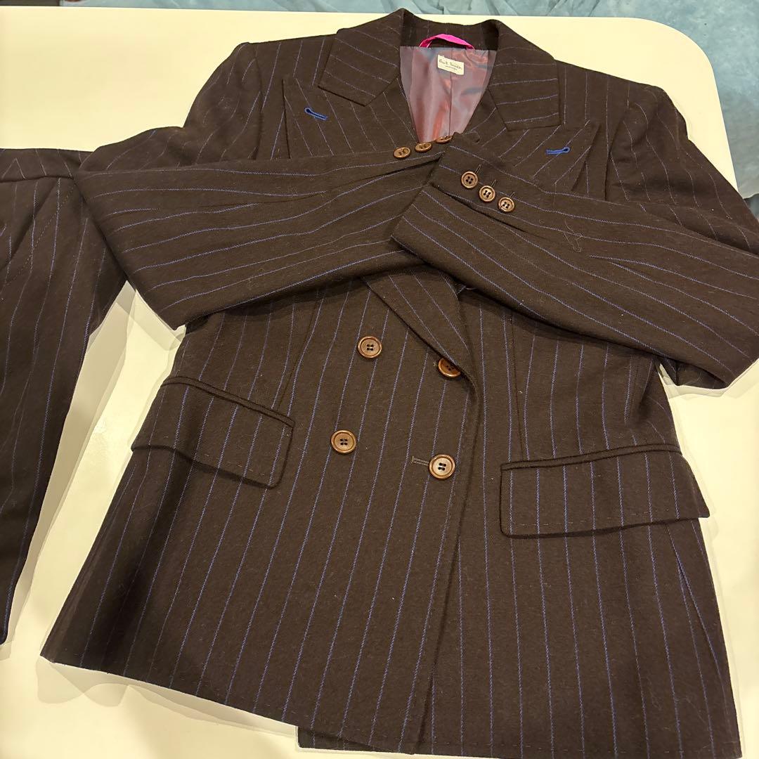 ポールスミス　ブラウンブルーストライプパンツスーツ上下　セットアップ Paul Smith（ポール・スミス） PAUL SMITH COLLECTION セットアップ