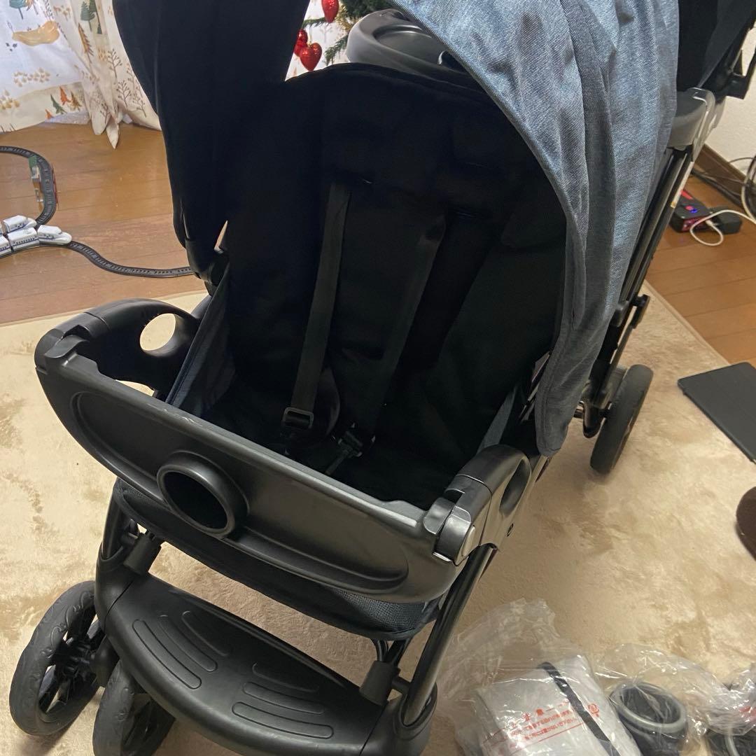 《良品》KATOJI カトージ 2人でゴーDX 2人乗りベビーカー デニム