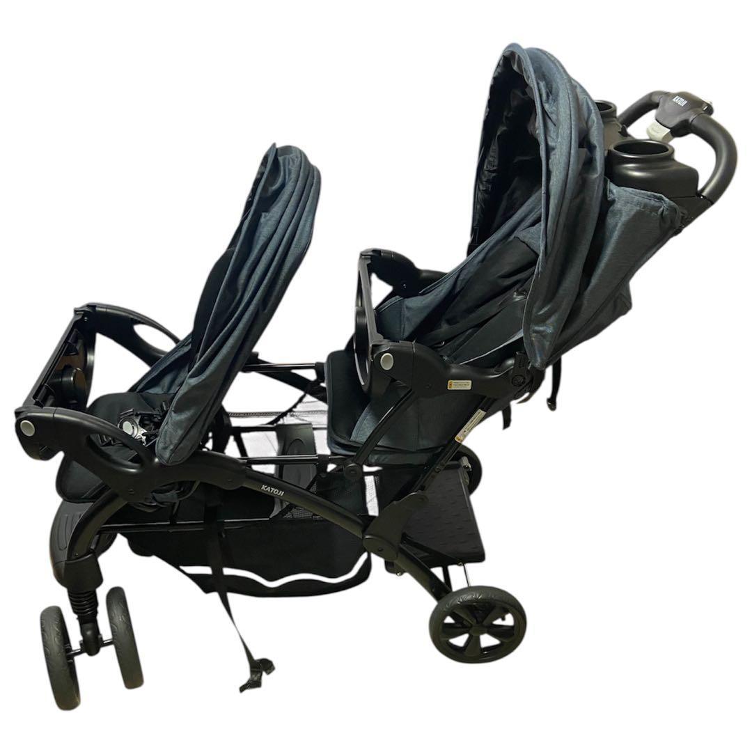 《良品》KATOJI カトージ 2人でゴーDX 2人乗りベビーカー デニム