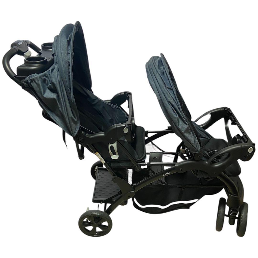 《良品》KATOJI カトージ 2人でゴーDX 2人乗りベビーカー デニム