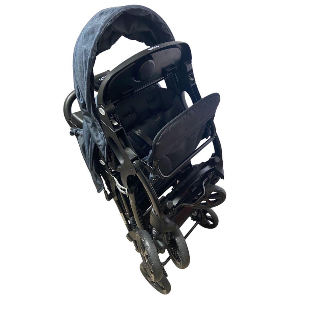 《良品》KATOJI カトージ 2人でゴーDX 2人乗りベビーカー デニム