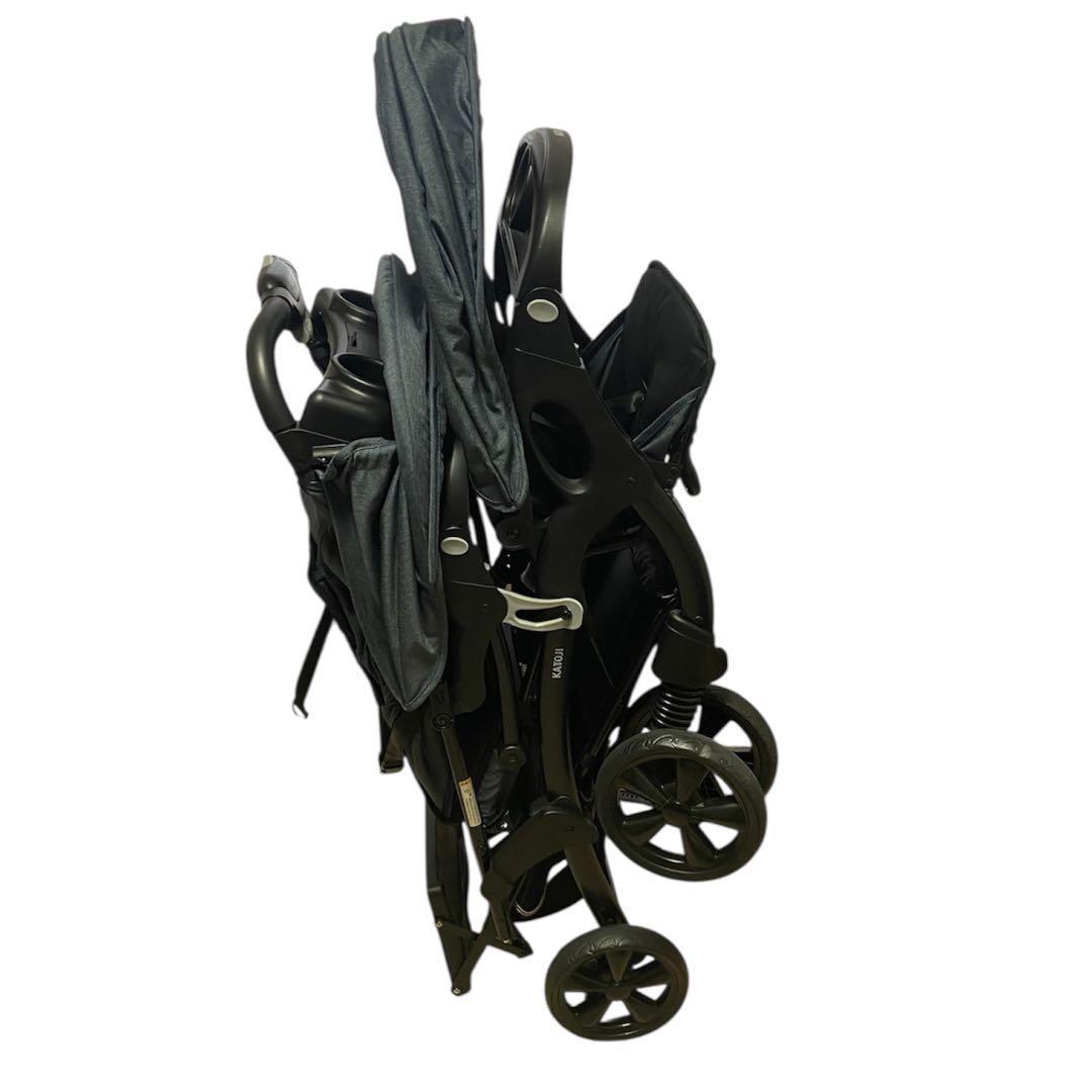 《良品》KATOJI カトージ 2人でゴーDX 2人乗りベビーカー デニム