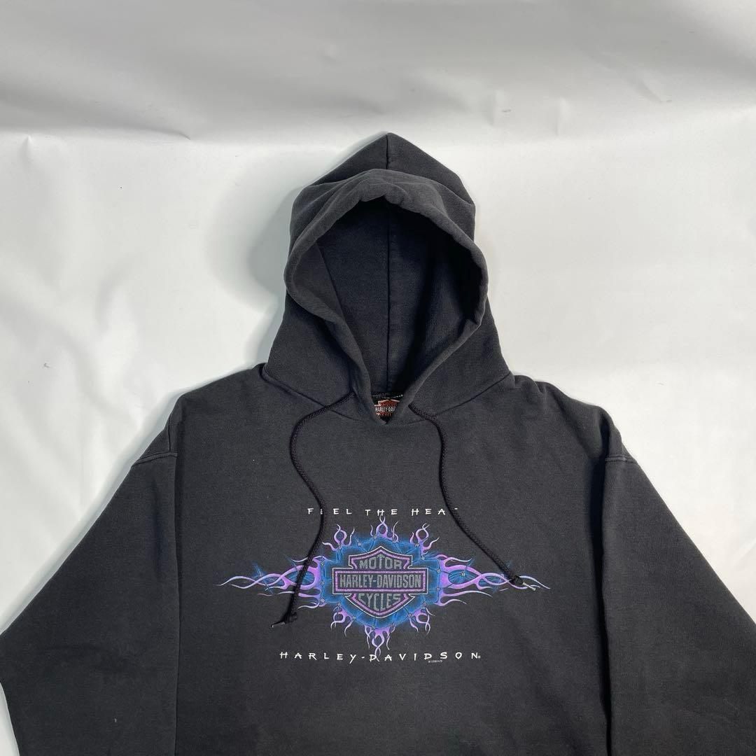 90s ハーレーダビッドソン パープルフレイム パーカー ファイヤー