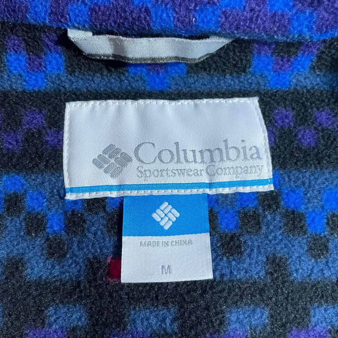 Columbiaダック地調ジャケット裏フリース M ネイビーワーク アウトドア