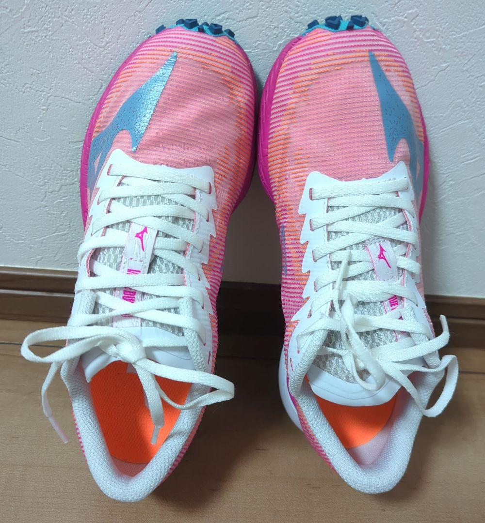 【美品】Mizunoウェーブデュエル3 ランニングシューズ ピンク 23.5cm