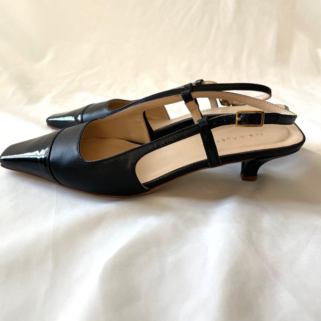 《美品》ファビオルスコーニ　37 ブラック　パンプス　バックストラップ　24cm
