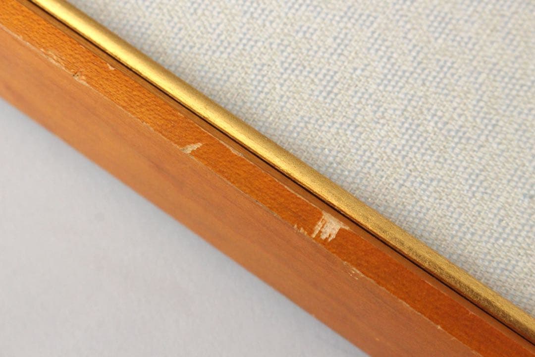 No5540 額装　米重忠夫　「八が岳山麗」　日本画　10号　紙本　送料無料