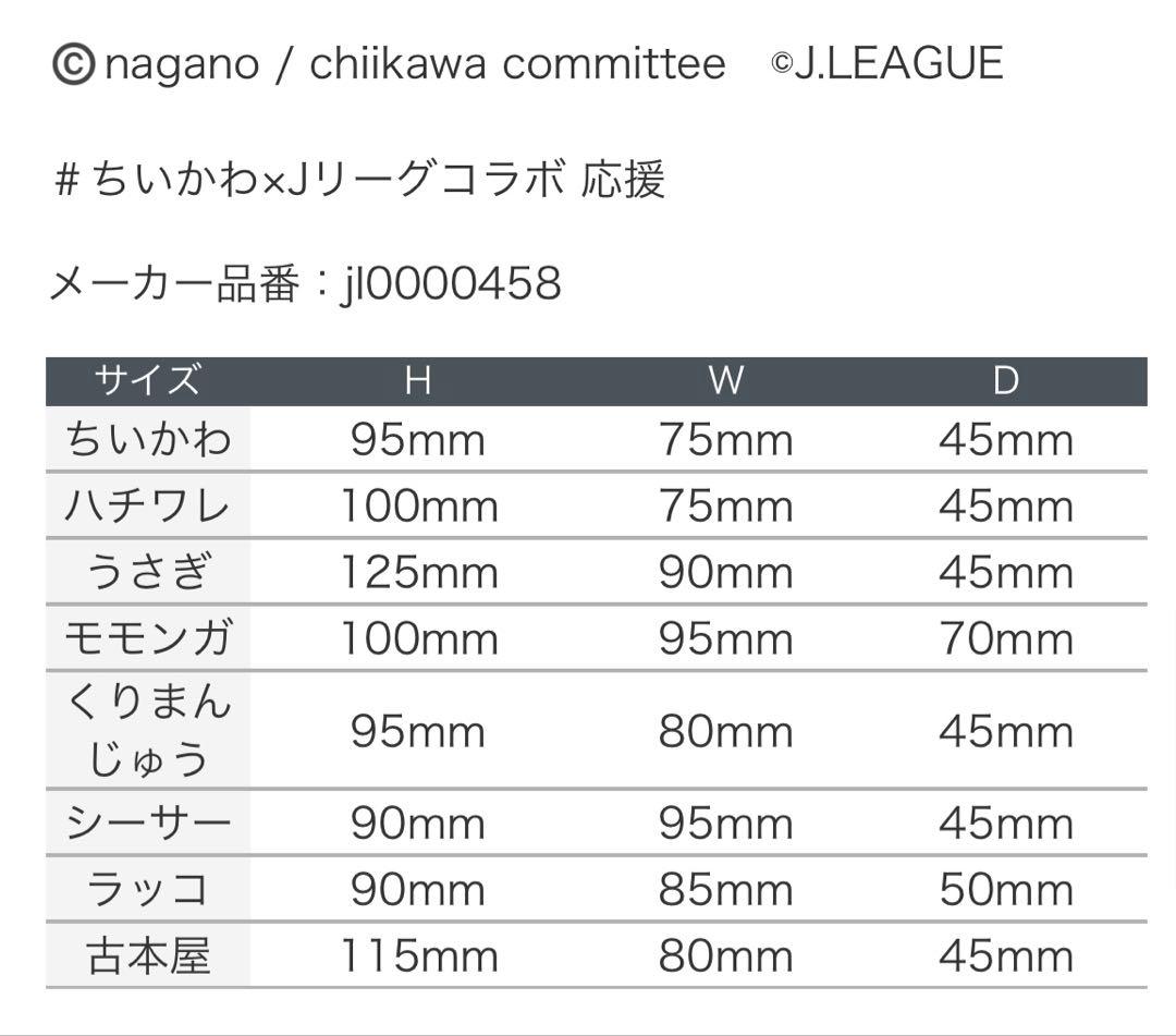 【正規品】ちいかわ×Jリーグ ユニフォームマスコット 7個セット