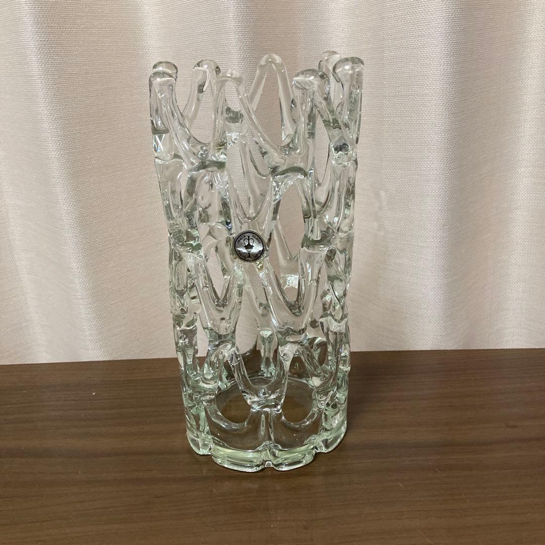 値下げ！世界に誇れる岩田ガラス 昭和レトロ アートIWATAガラス 花瓶