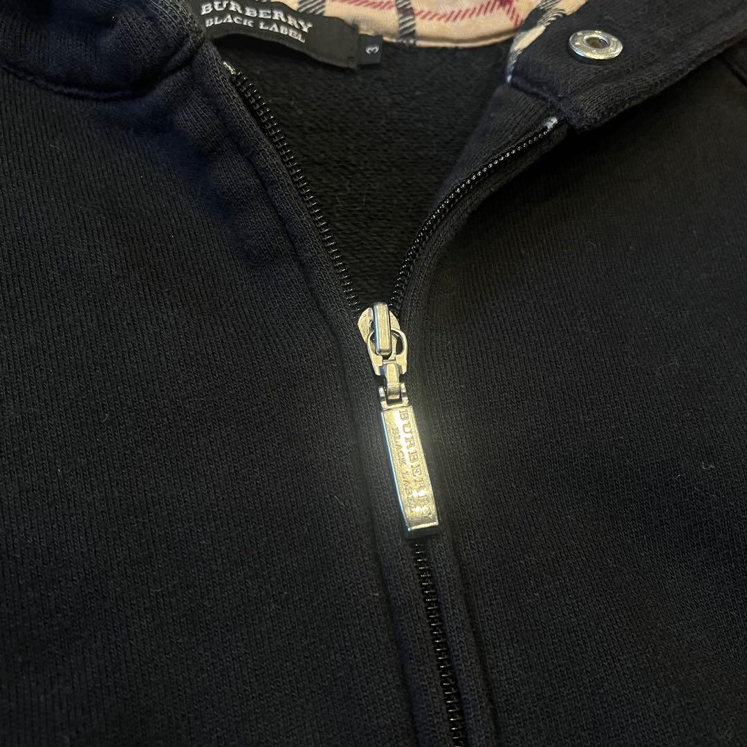 バーバリー ブラックレーベル ジップパーカー ノバチェック 刺繍 L