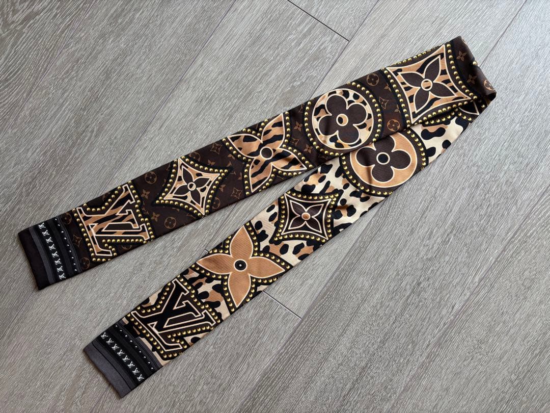 ルイ・ヴィトン スカーフ ブラウン ゴールド LOUIS VUITTON（ルイ・ヴィトン） エトール ヴェニス スカーフ シルク