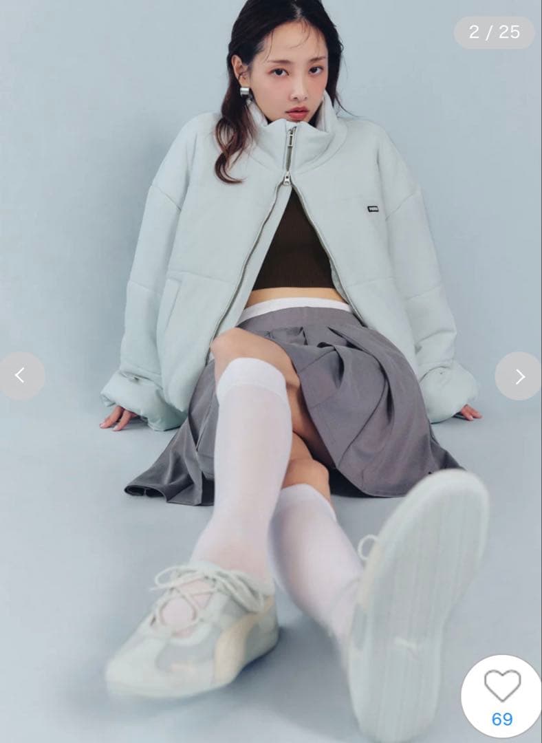 【SNIDEL×PUMA】中綿ショートブルゾン LBLU 水色 セール】【SNIDEL×PUMA】中綿ショートブルゾン（ブルゾン）｜SNIDEL