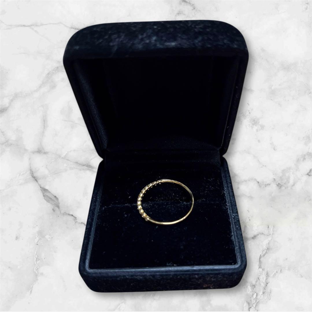 値下げ✨️美品✨【K10】天然ダイヤモンド ハーフエタニティリング【0.20ct】