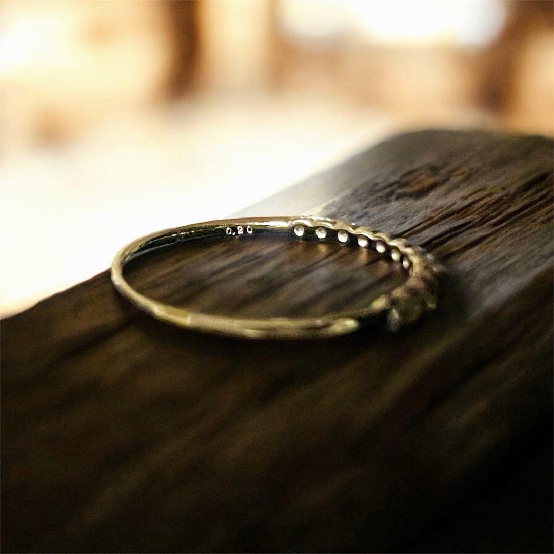 値下げ✨️美品✨【K10】天然ダイヤモンド ハーフエタニティリング【0.20ct】