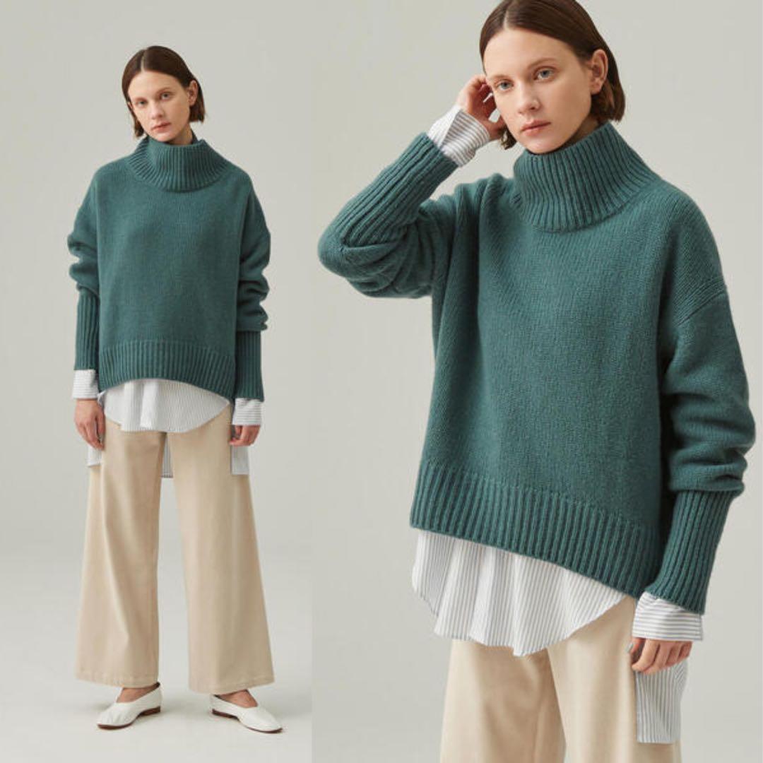 GALERIE VIE ファインウールハイネックプルオーバー 日本製 ラムウール