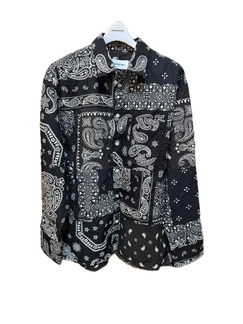 MIYAGIHIDETAKA バンダナ柄 長袖シャツ バンダナ柄にパッチワーク、ヴィンテージ加工…。存在感抜群のミヤギ