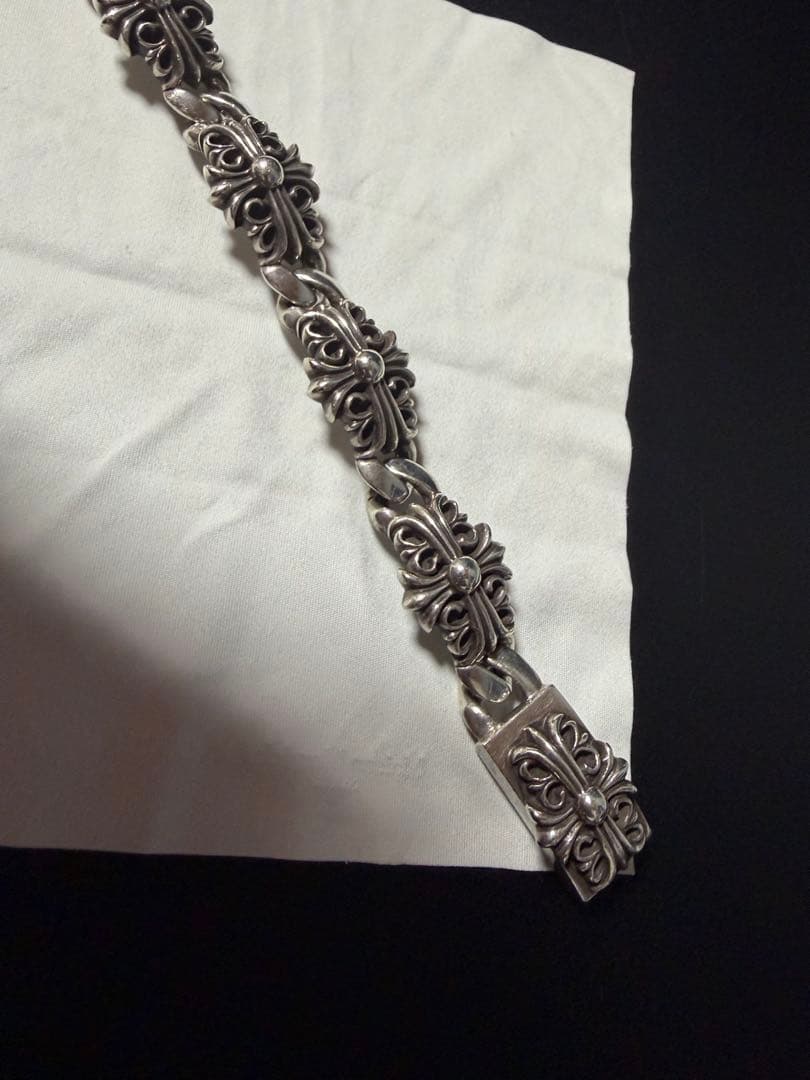 1997刻印クロムハーツ フローラルクロスリンク ブレスレット 20cm