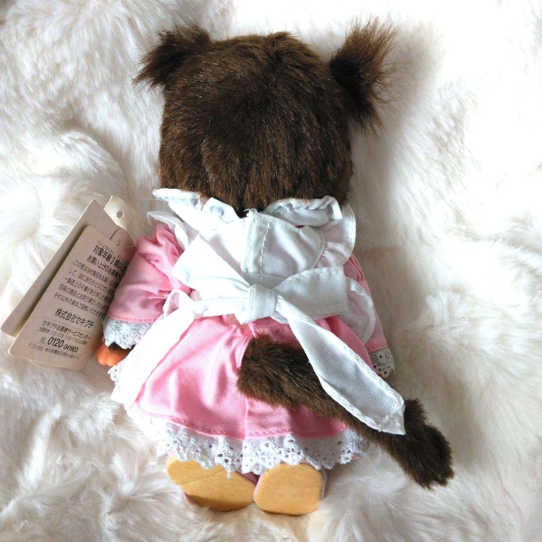 平成レトロ　メイド　モンチッチ　S　ピンク　ぬいぐるみ　セキグチ