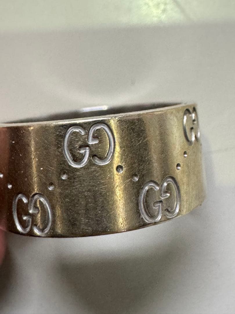 11.4g GUCCI 750 K18WG アイコンリング GG ワイド　17号