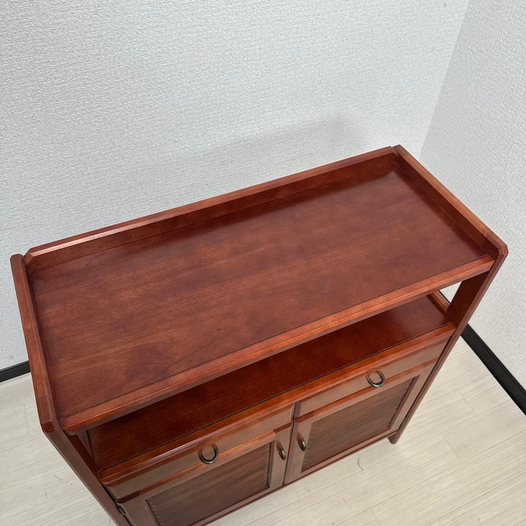 カリモク 天然木 電話台 花台 レンジ台 サイドチェスト キャビネットi4