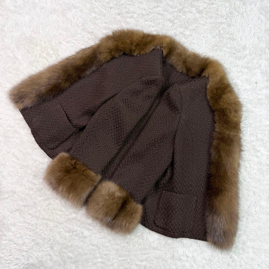 FOXEY セーブル ニット ジャケット デザイン◎ ふわふわ - メルカリ