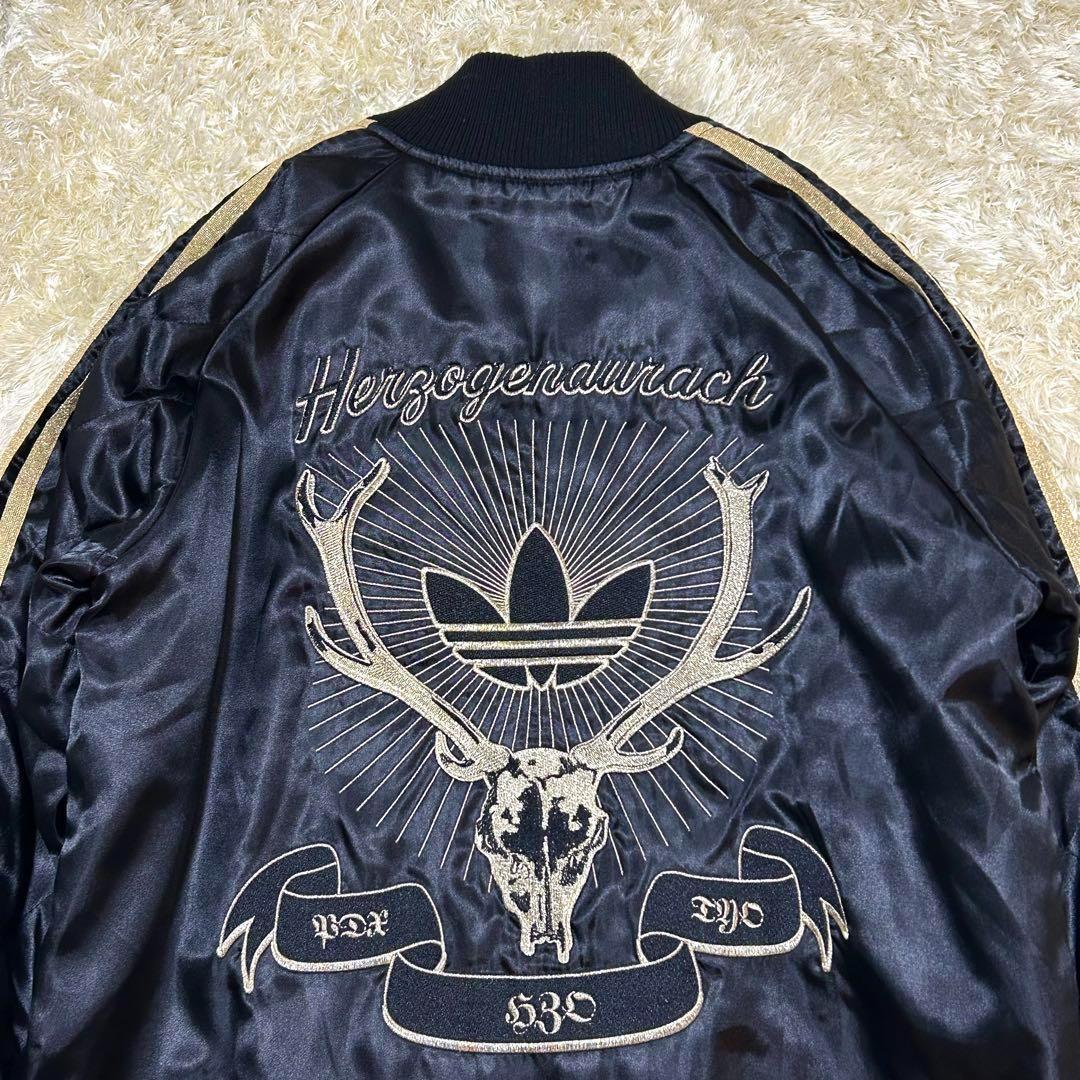 美品✨希少】アディダス オリジナルス スカルボーン スカジャン 黒×金