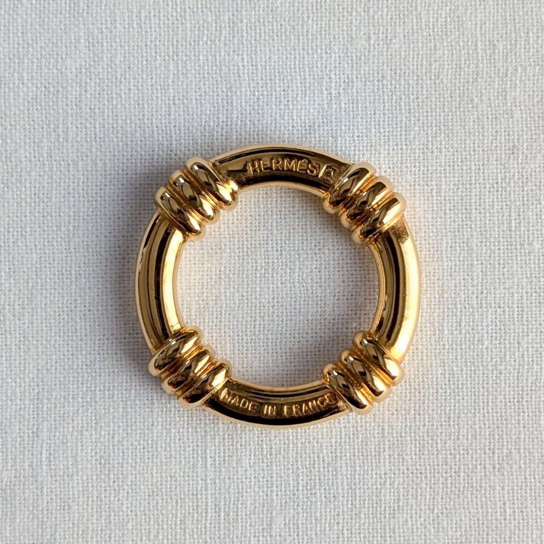 【美品】Hermes エルメス スカーフリング 《ブーエ》 GP