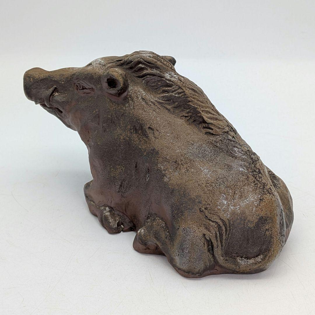 廬山窯 武用君彦 備前焼 干支置物「癸亥」 共箱共布 亥年 猪 イノシシ