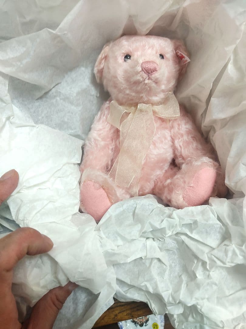 c*0様 シュタイフ ローズテディベア花瓶付き 世界限定575体