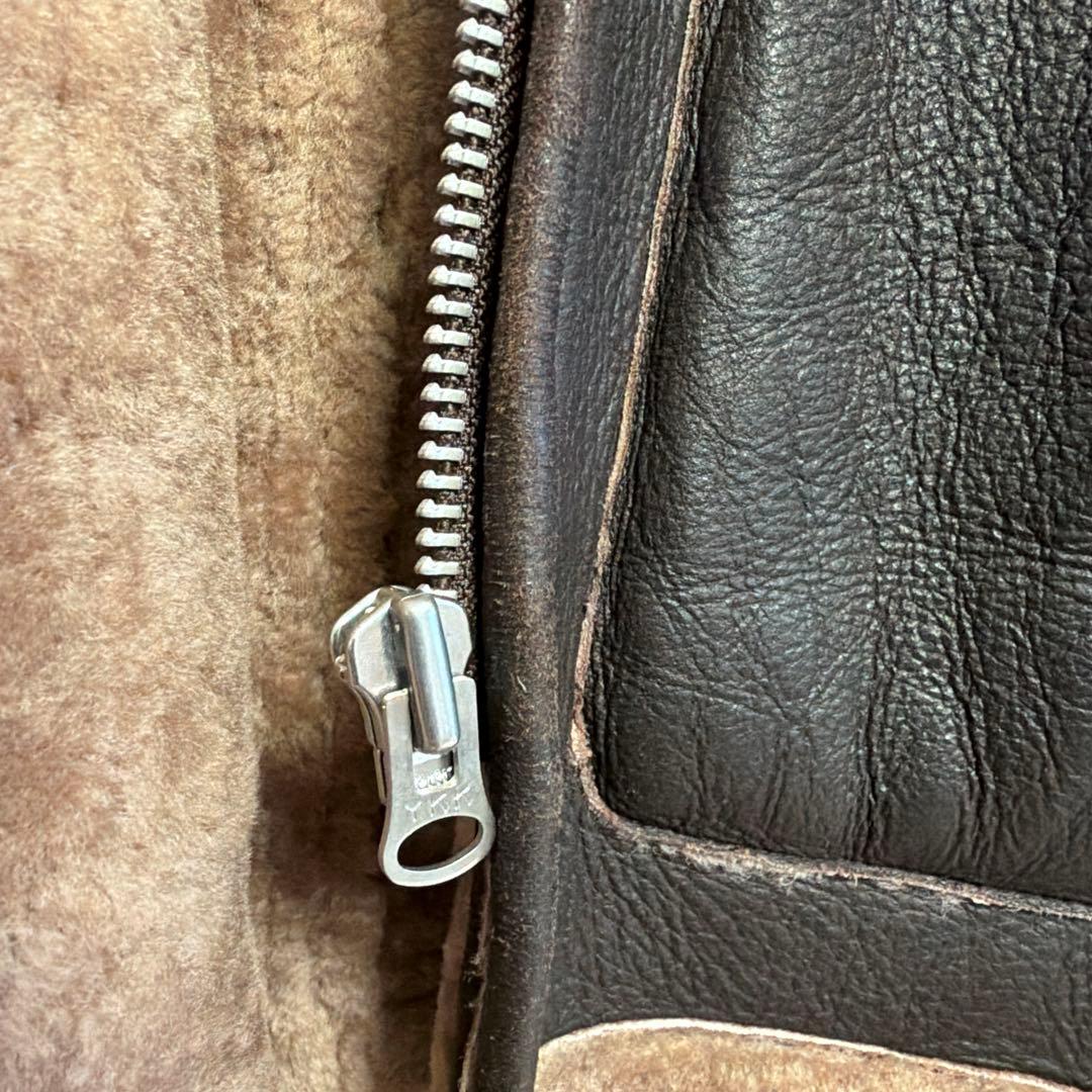 D&Gレザームートンジャケット M ダークブラウン