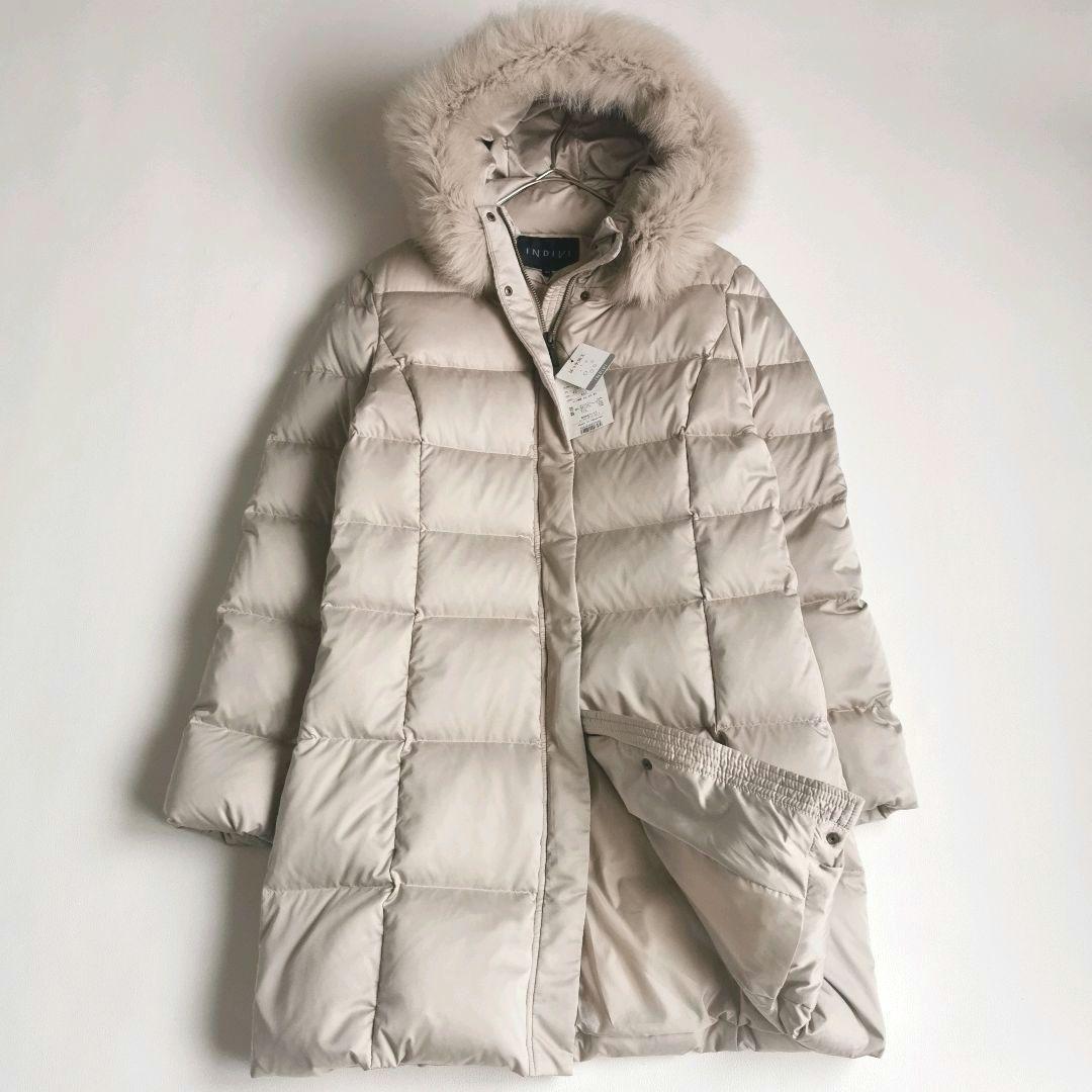 Lサイズ【極美品✨】インディヴィ シルキーサテンダウンコート 3way