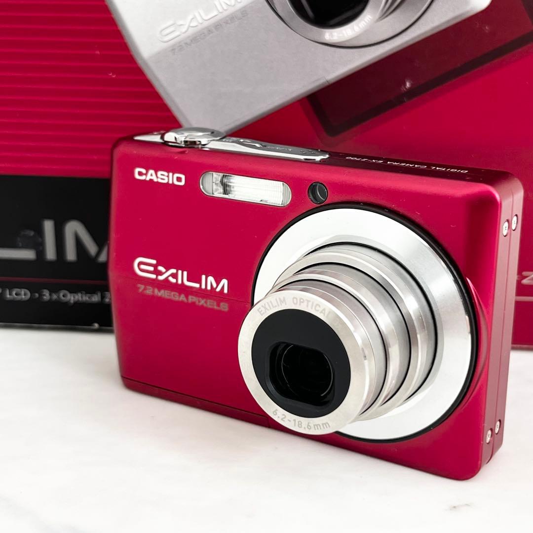 美品 Casio EXILIM EX-Z700 カシオ レッド デジカメ 箱 - メルカリ