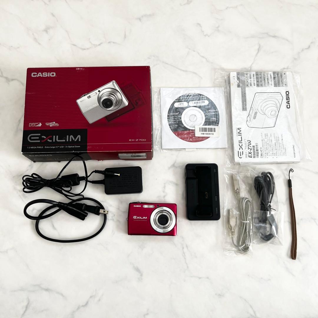 美品 Casio EXILIM EX-Z700 カシオ レッド デジカメ 箱 - メルカリ