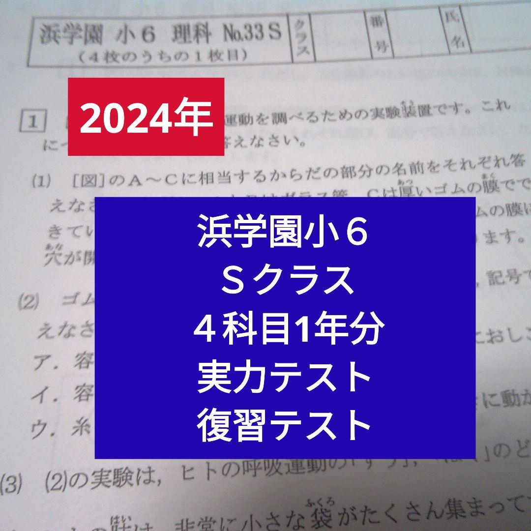 【2024年版】浜学園小６Sクラス 4科目1年分 復習テストt 2026年最新】浜学園 小6 復習テスト 2024の人気アイテム - メルカリ