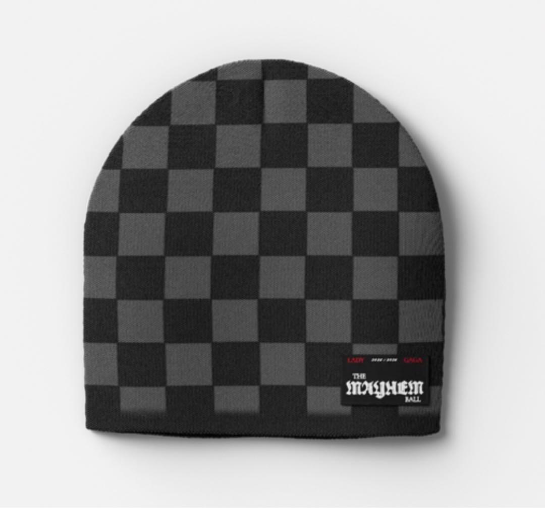 Lady Gaga OWHH Gray × Black メッセージ刺繍ビーニー