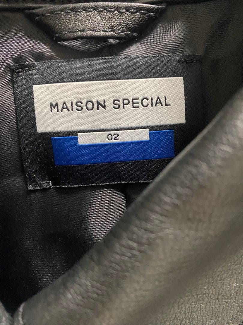 山田涼介着モデル】MAISON SPECIAL ブラックレザージャケット 02