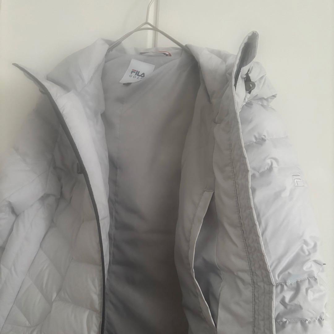 FILA GOLF ライトグレー ロングダウンジャケット L タイトフィット