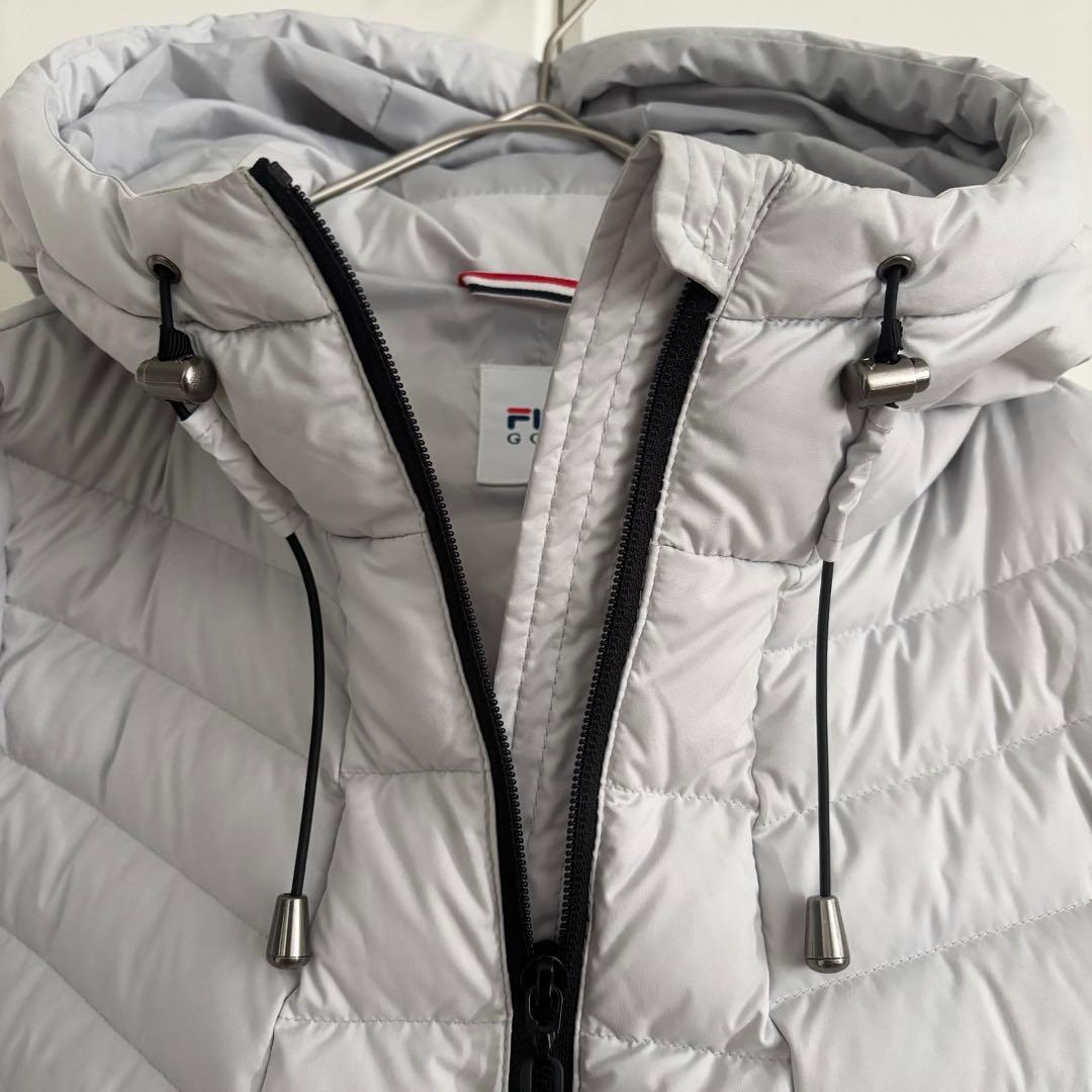 FILA GOLF ライトグレー ロングダウンジャケット L タイトフィット