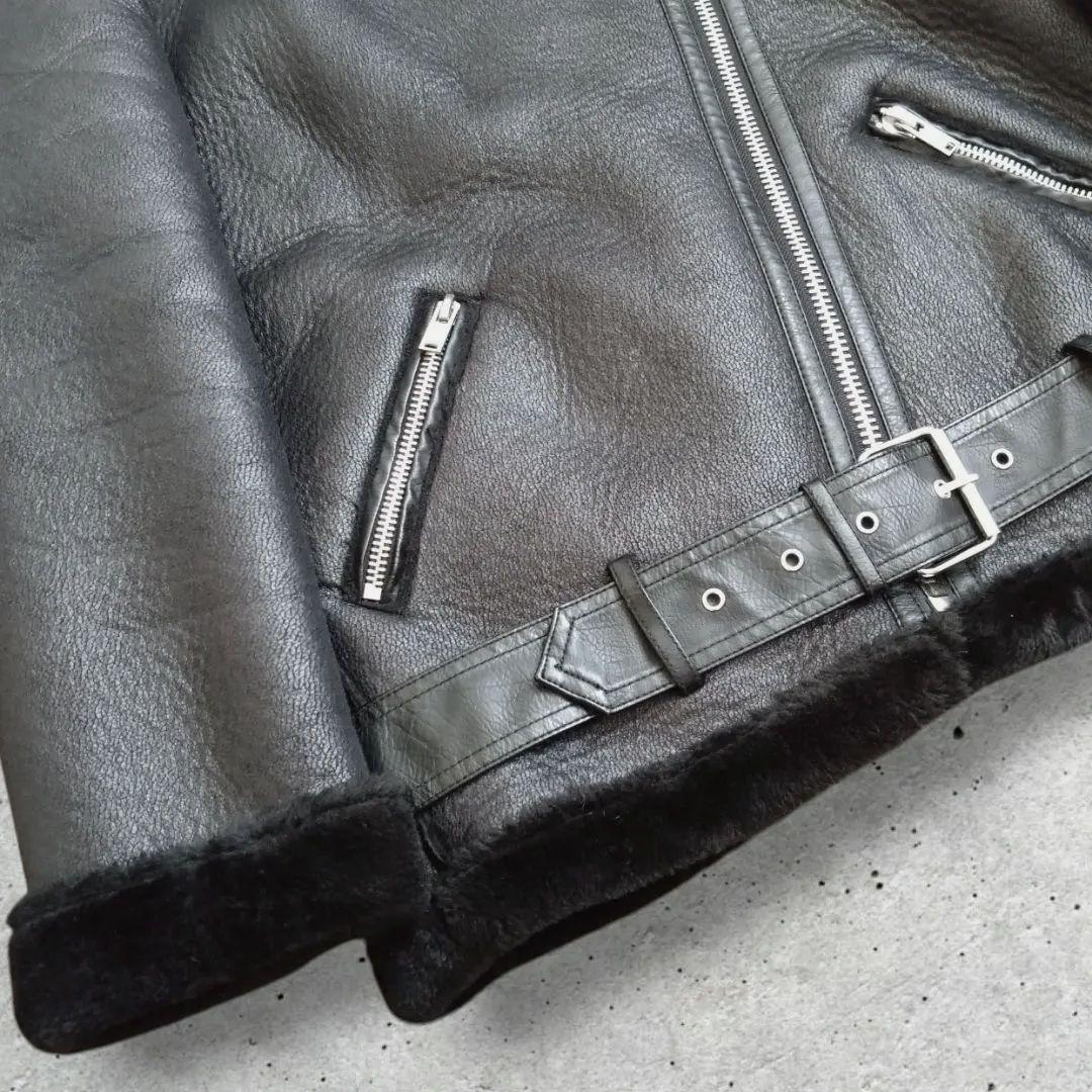 美品】ZARA レディース フェイクムートン ダブルライダースジャケット