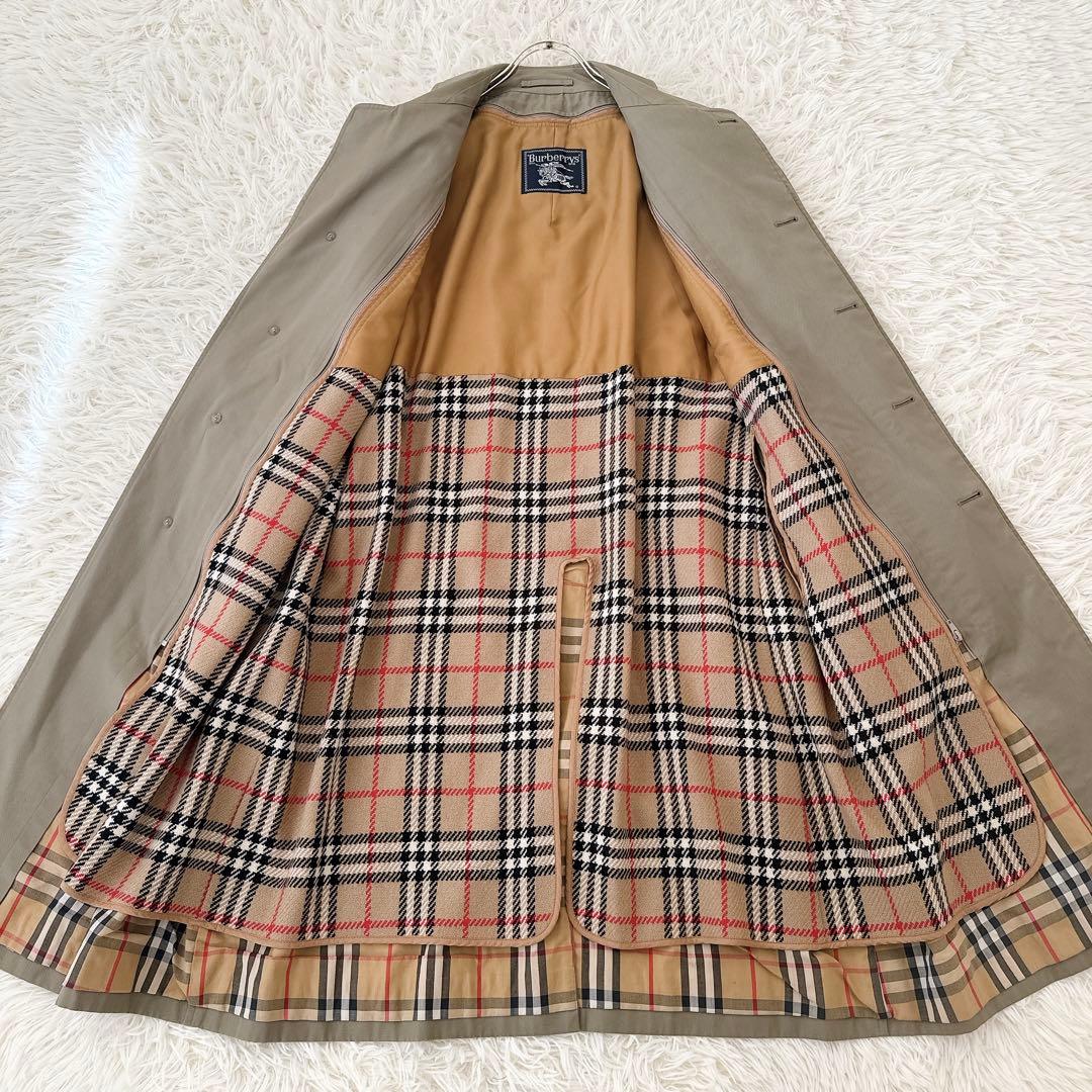美品 L相当!!バーバリー ウールライナー付 ステンカラーコート ロング
