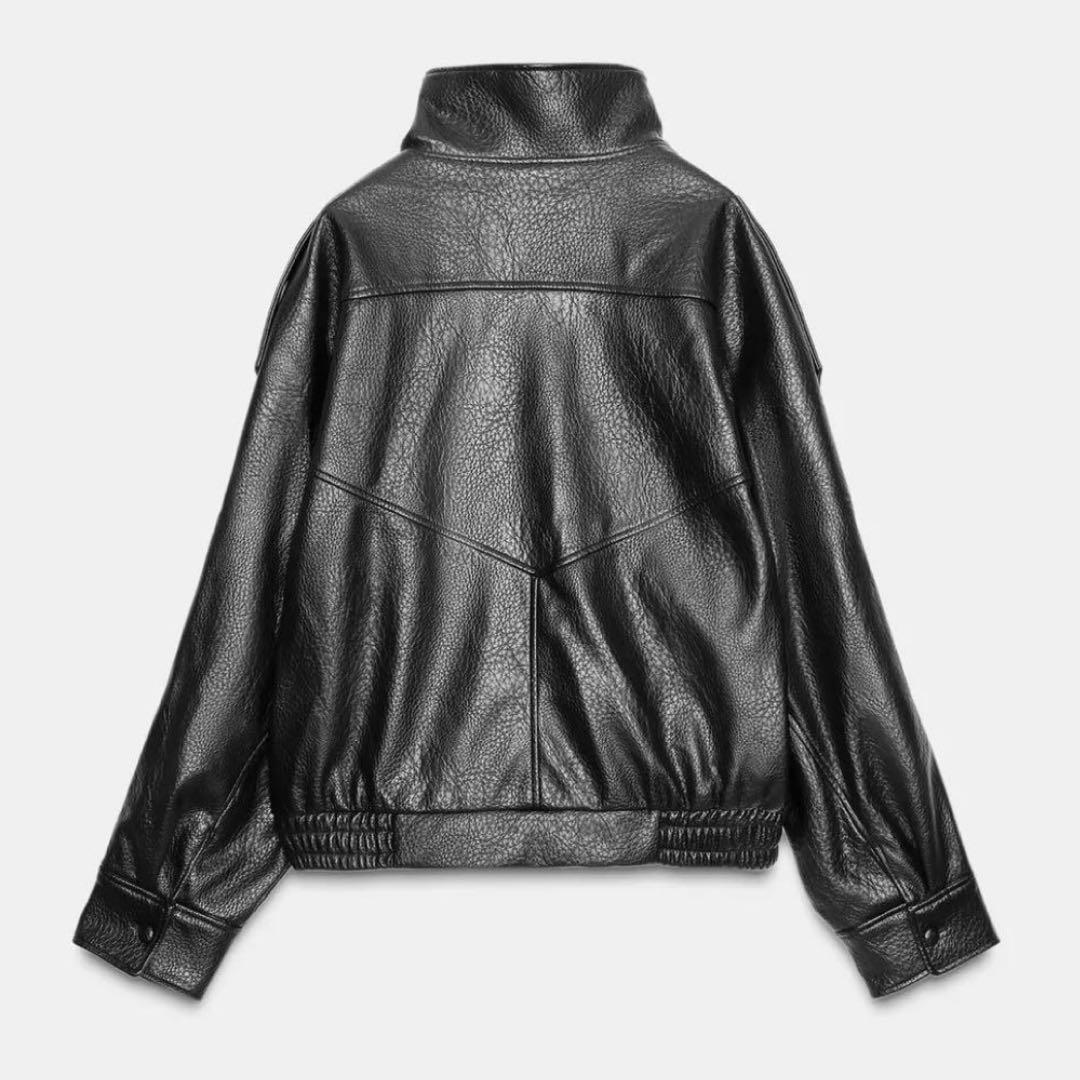 ザラ フェイク レザージャケット サンローラン風 ZARA - メルカリ