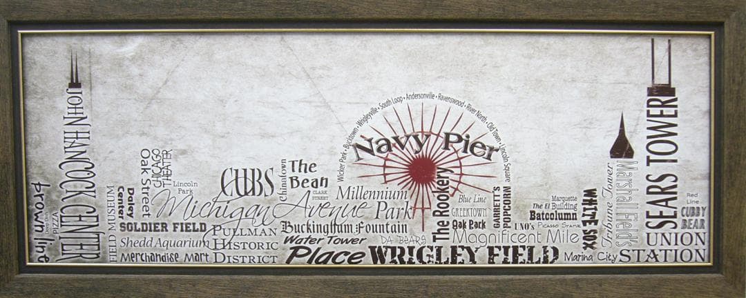 絵画 アートポスター テイムソン作 スカイライン シカゴ Cali｜西海岸ロサンゼルスの空気を感じるヴィンテージアートポスター